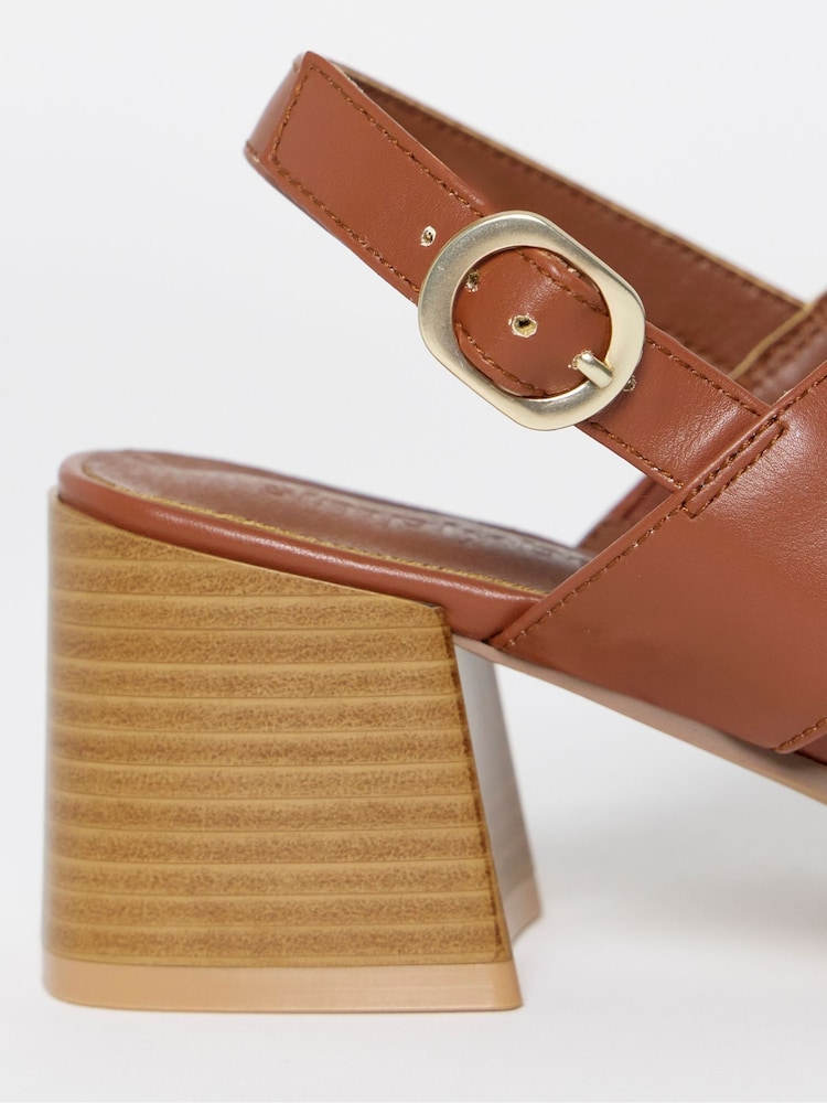 Simply Be Nude Wide Fit Cut Out Stacked Heel Sandals - Image 4 of 4 Simply Be Nude Wide Fit Cut Out Stacked Heel Sandals - Image 4 of 4