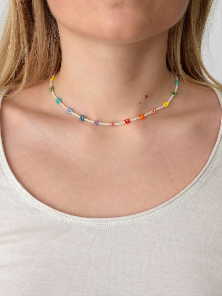 Anni Lu White Flower Power Necklace - Image 2 of 2 Anni Lu White Flower Power Necklace - Image 2 of 2