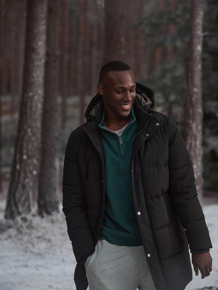 FatFace Black Launton Longline Puffer Jacket - Image 1 of 5