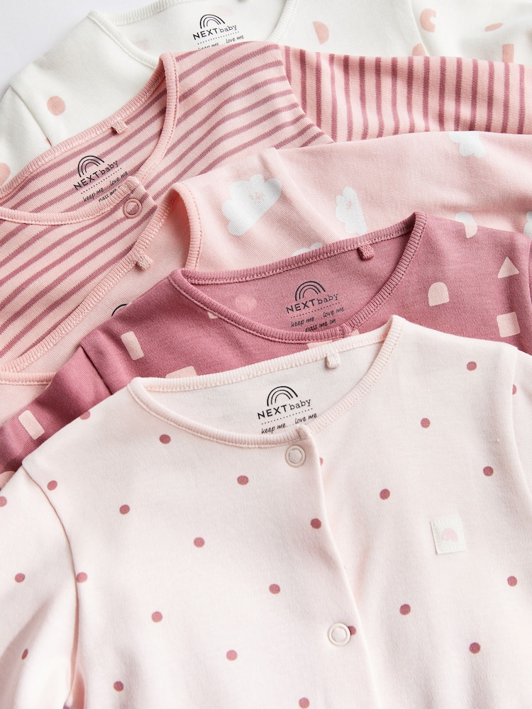 Pink Baby Sleepsuits 5 Pack (0-2yrs) - Image 10 of 14