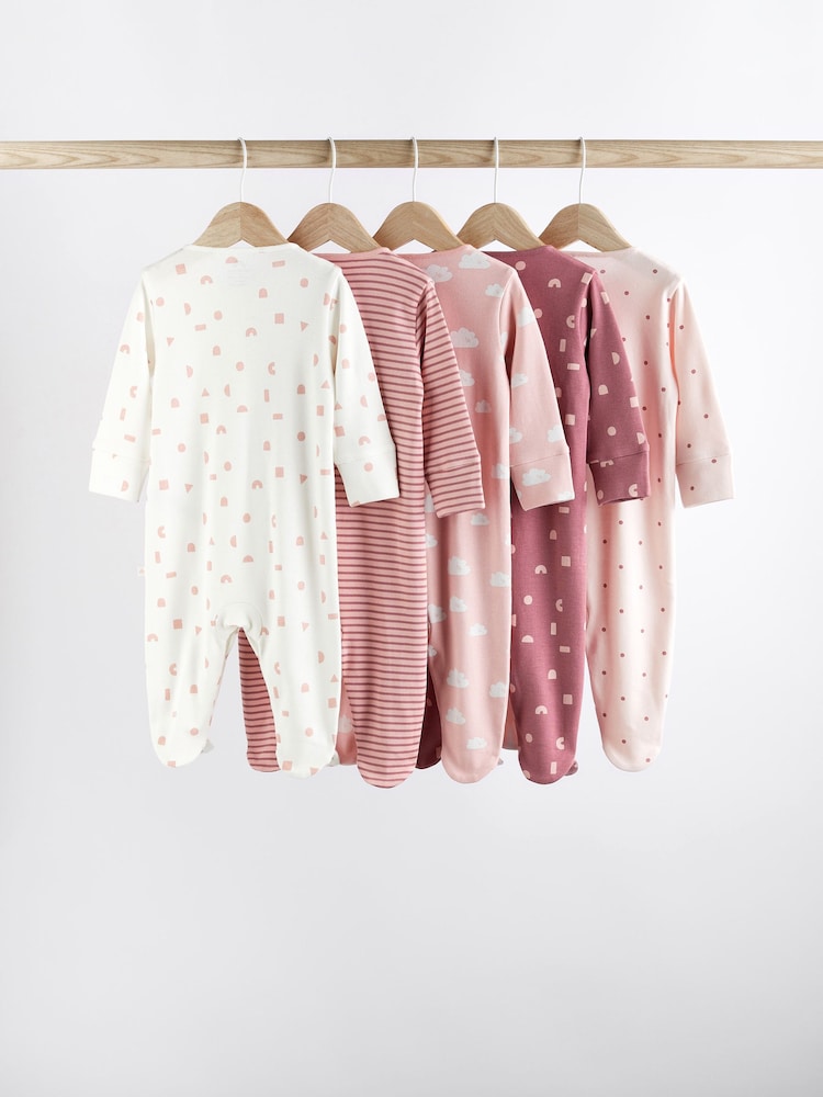 Pink Baby Sleepsuits 5 Pack (0-2yrs) - Image 2 of 14