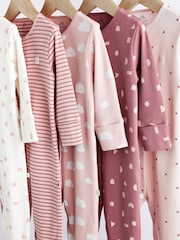 Pink Baby Sleepsuits 5 Pack (0-2yrs) - Image 4 of 14