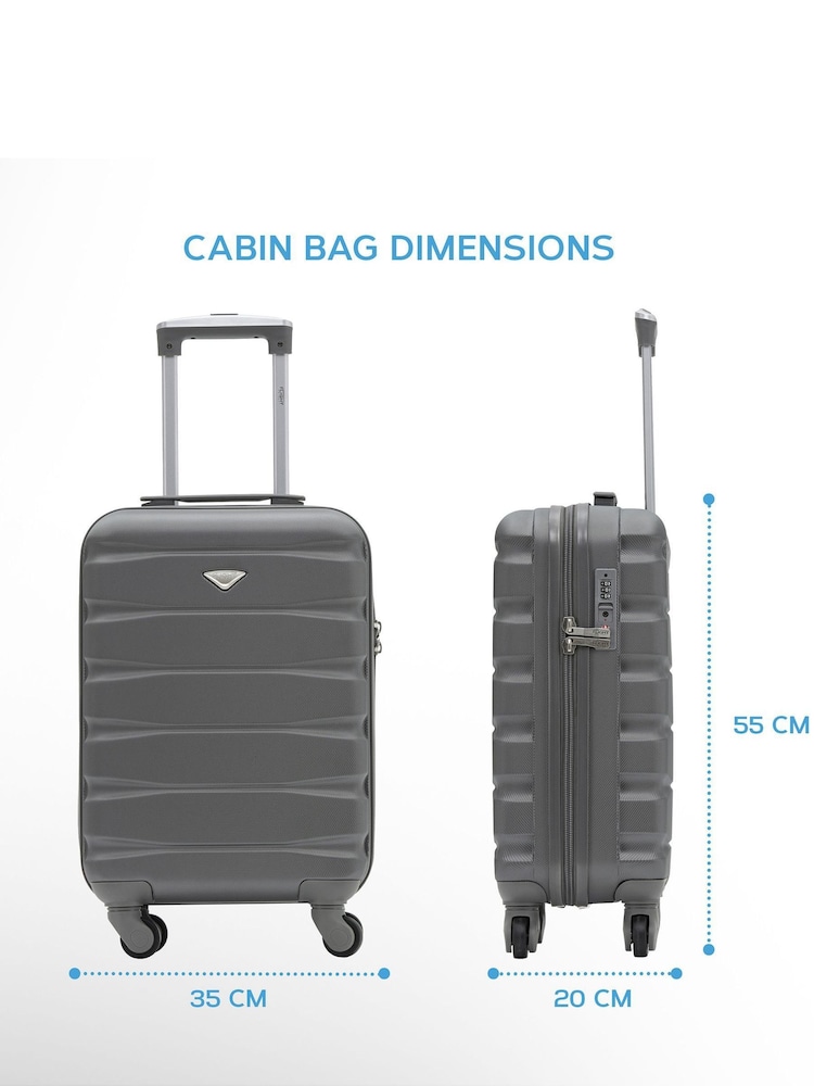 Flight Knight 55x35x20cm 4 Wheel ABS Hard Case Cabin Carry On Hand Luggage - Image 2 of 7