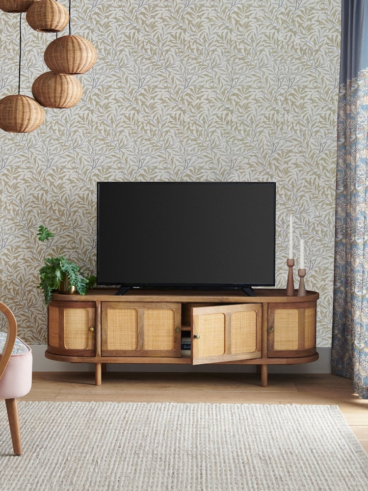 Clarke and Clarke Cane and Mango Wood Aspley TV Unit - Image 2 of 8