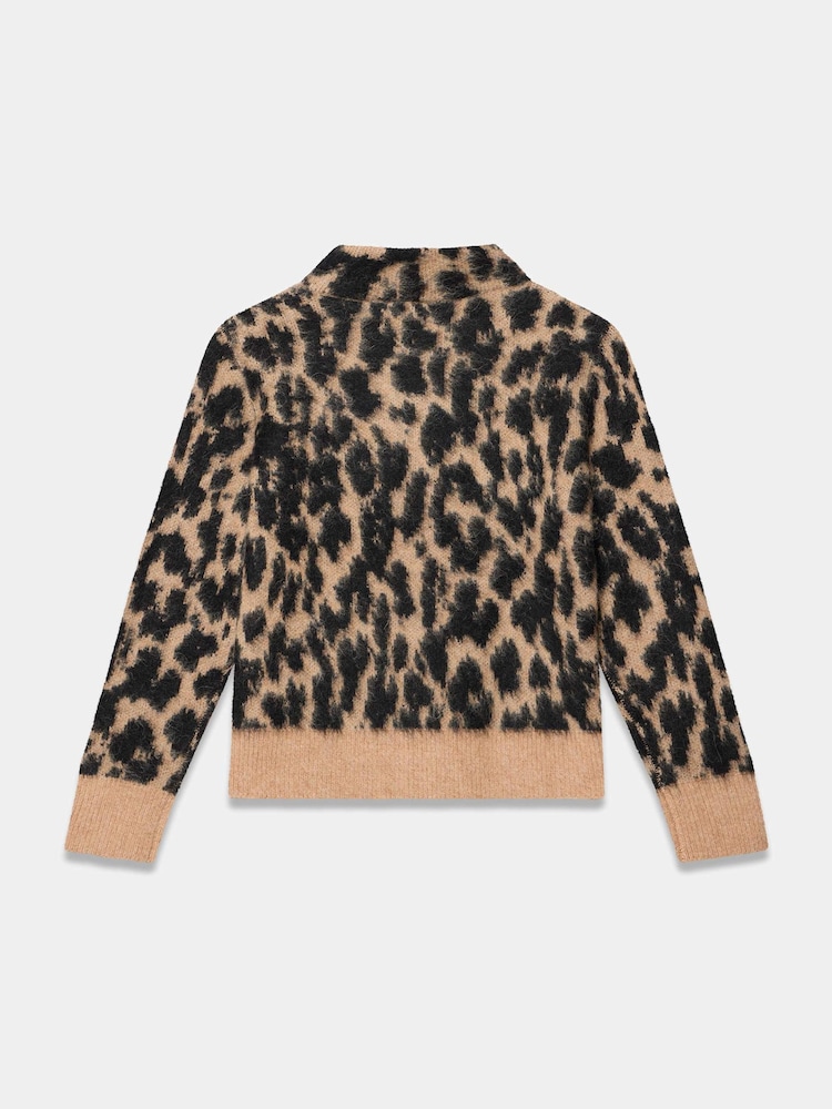 Mint Velvet Natural Leopard Print Knit Cardigan - Image 8 of 8