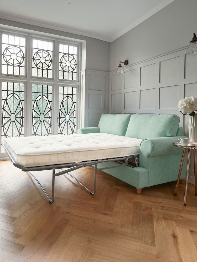 Willow & Hall Aqua Blue Buttermere Sofa Bed - Image 5 of 5 Willow & Hall Aqua Blue Buttermere Sofa Bed - Image 5 of 5