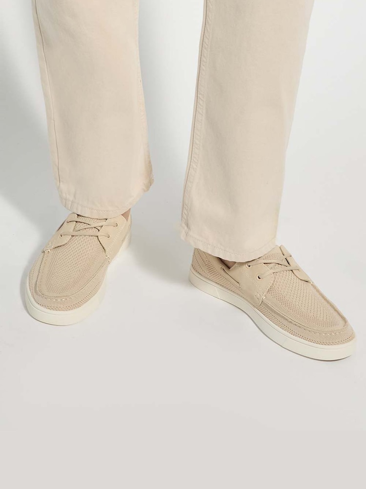 Dune London Cream Blaizerss Knit Boat Shoes - Image 6 of 6 Dune London Cream Blaizerss Knit Boat Shoes - Image 6 of 6
