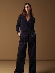 Charcoal Grey Premium Cord Wide Leg Trousers - Image 1 of 10