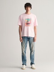 GANT Pink 100% Cotton Washed Graphic T-Shirt - Image 3 of 6