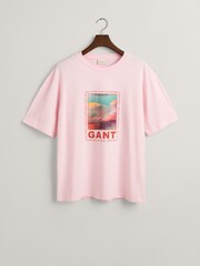 GANT Pink 100% Cotton Washed Graphic T-Shirt - Image 5 of 6