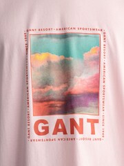 GANT Pink 100% Cotton Washed Graphic T-Shirt - Image 6 of 6