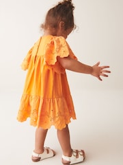 Orange Broderie Dress (3mths-7yrs) - Image 2 of 5