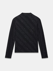 Mint Velvet Black Lace Button Detail Top - Image 7 of 7