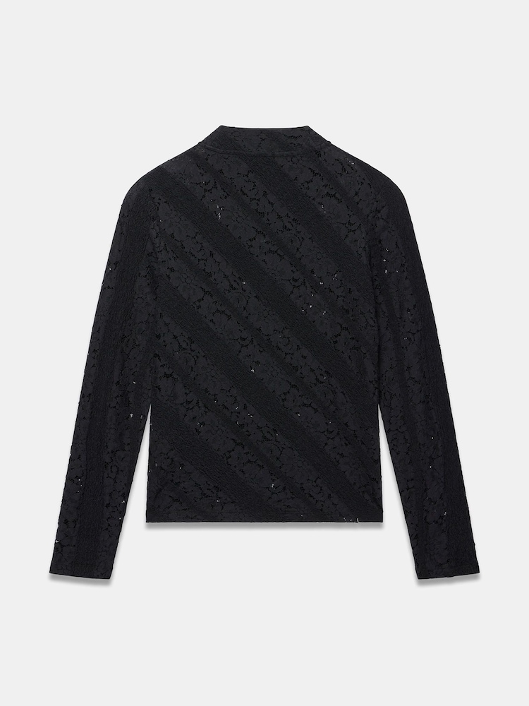 Mint Velvet Black Lace Button Detail Top - Image 7 of 7 Mint Velvet Black Lace Button Detail Top - Image 7 of 7