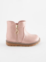 Pink Shimmer Standard Fit (F) Chelsea Zip Ankle Boots - Image 2 of 5