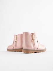 Pink Shimmer Standard Fit (F) Chelsea Zip Ankle Boots - Image 3 of 5