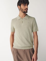 GANT Green Cotton Flamme Polo Shirt - Image 1 of 6