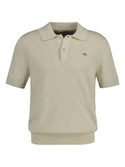 GANT Green Cotton Flamme Polo Shirt - Image 5 of 6