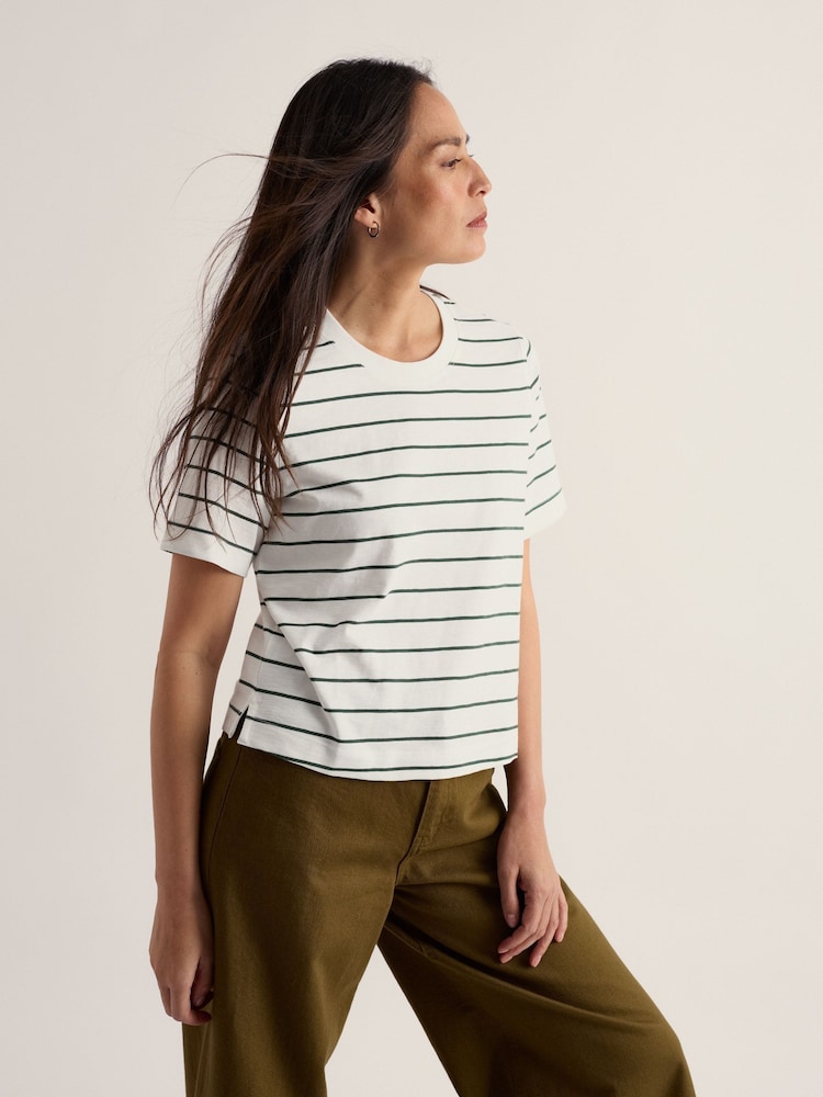 Seasalt Cornwall Green Copseland Stripe T-Shirt - Image 1 of 5