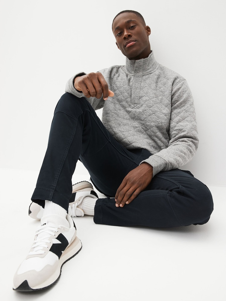 Grey Quilted Sweatshirt Hoodie - Image 2 of 8