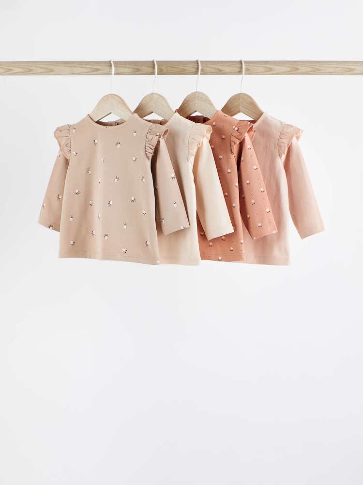 Rostbraun/Creme - Langarmshirts für Babys im 4er-Pack - Bild 1 von 7 Rostbraun/Creme - Langarmshirts für Babys im 4er-Pack - Bild 1 von 7