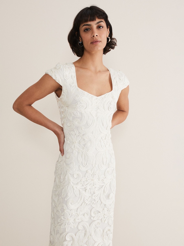 Phase Eight Cream Layton Tapework Dress - Image 1 of 6