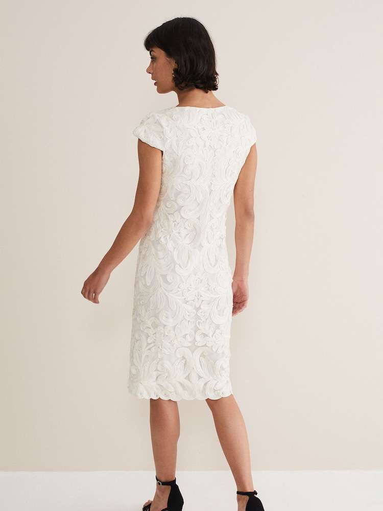Phase Eight Cream Layton Tapework Dress - Image 2 of 6