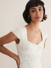 Phase Eight Cream Layton Tapework Dress - Image 4 of 6