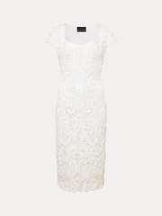 Phase Eight Cream Layton Tapework Dress - Image 5 of 6