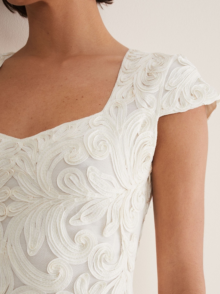 Phase Eight Cream Layton Tapework Dress - Image 6 of 6