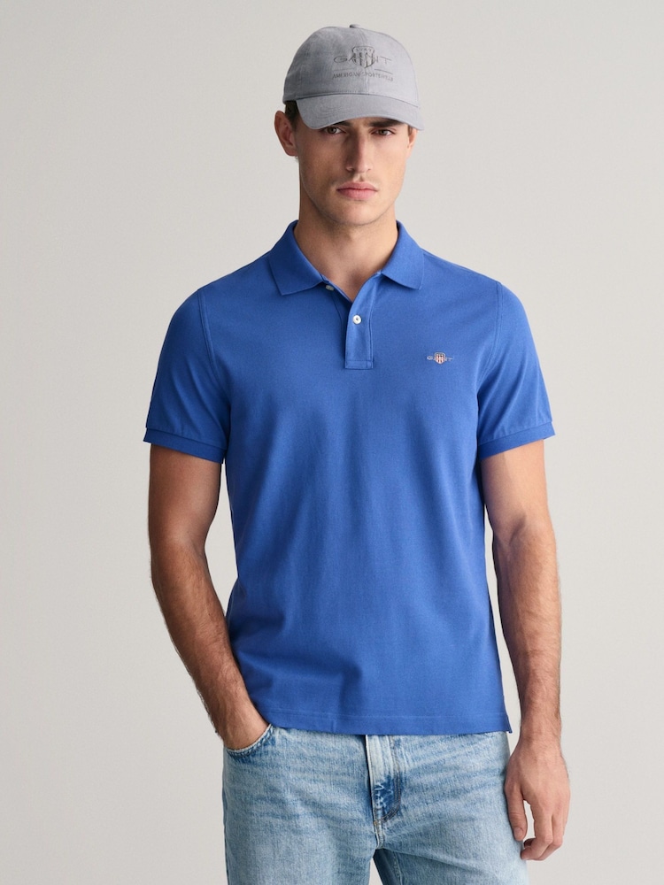 Hellblau - GANT Shield Poloshirt aus 100 % Baumwolle, normale Passform - Bild 1 von 1