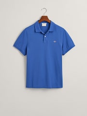GANT Light Blue Regular 100% Cotton Shield Polo Shirt - Image 5 of 5