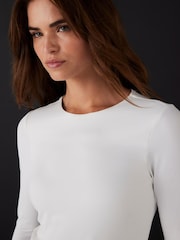 Mint Velvet White Long Sleeve Layering Top - Image 4 of 9