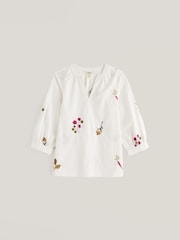 Seasalt Cornwall White Grace Embroidered Top - Image 4 of 5
