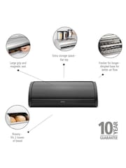Brabantia Matt Black Roll Top Bread Bin - Image 6 of 6