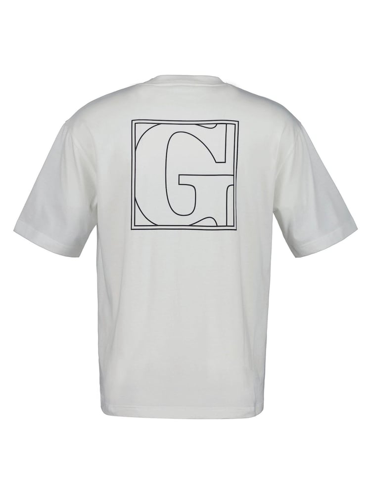 GANT White 100% Cotton Back Logo Graphic T-Shirt - Image 6 of 6