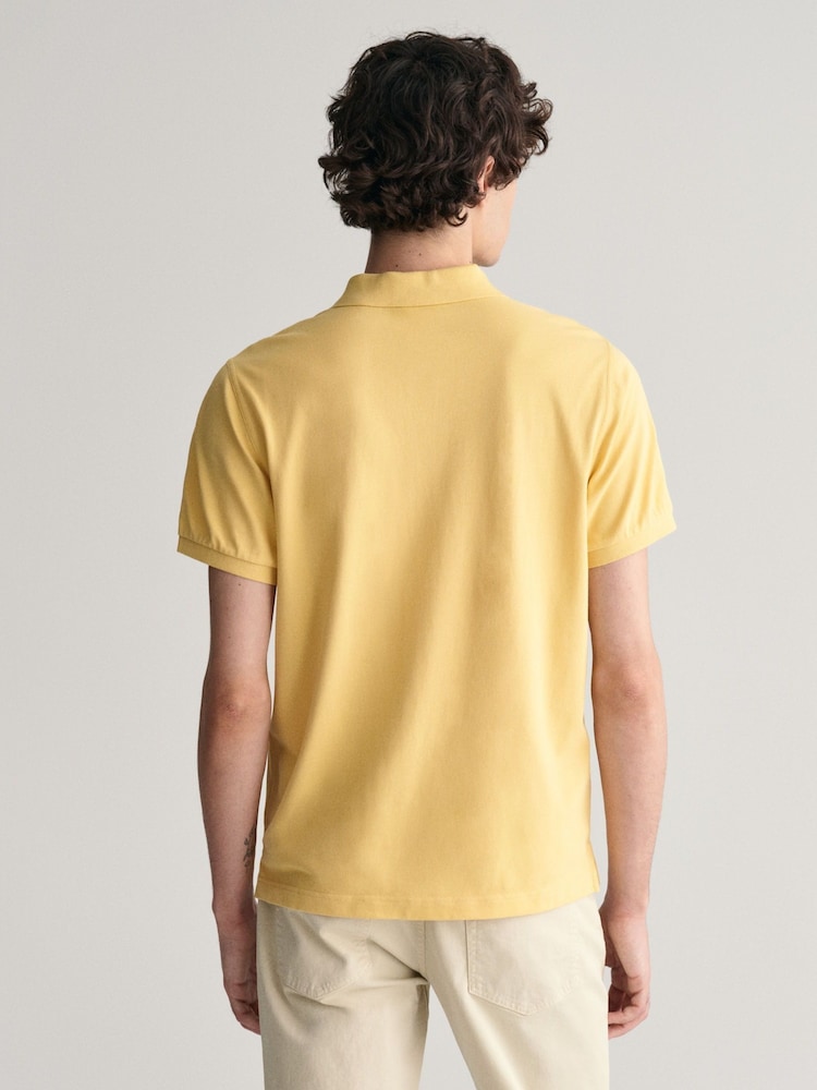 GANT Yellow Regular 100% Cotton Shield Polo Shirt - Image 2 of 5