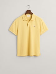 GANT Yellow Regular 100% Cotton Shield Polo Shirt - Image 5 of 5