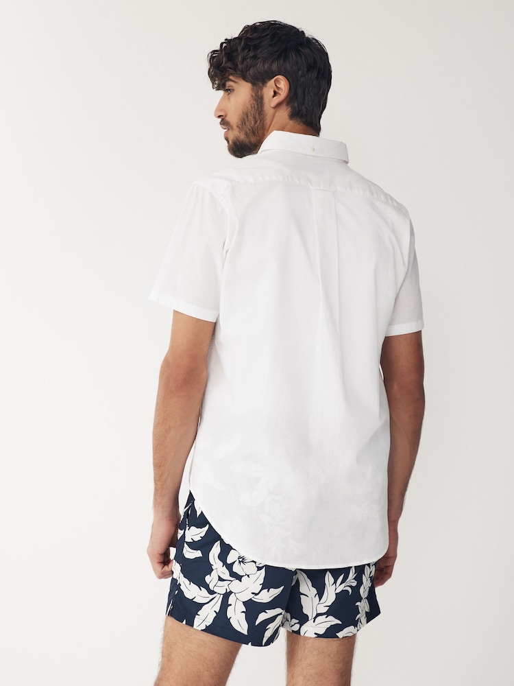 GANT Blue Palm Print Swim Shorts - Image 2 of 6
