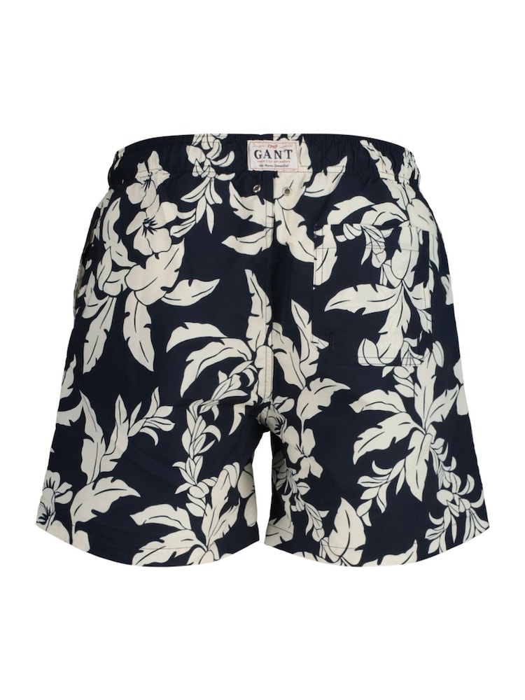 GANT Blue Palm Print Swim Shorts - Image 6 of 6