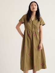 Seasalt Cornwall Green Fowen Shirt Dress - Image 3 of 5