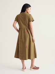 Seasalt Cornwall Green Fowen Shirt Dress - Image 4 of 5