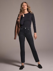 Mint Velvet Black Crew Neck Layering Top - Image 3 of 6