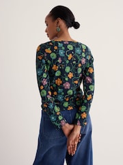 Seasalt Cornwall Dark Blue Easel Long Sleeve Jersey Top - Image 3 of 5