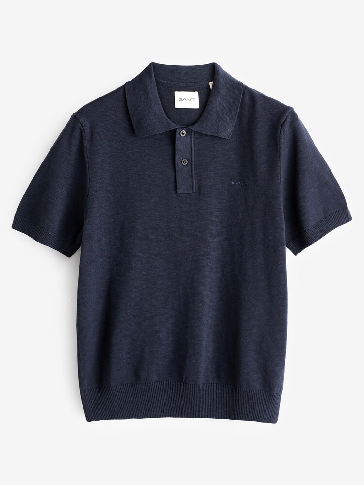 GANT Blue Cotton Flamme Polo Shirt - Image 1 of 1