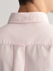 GANT Light Pink Regular Fit Oxford Short Sleeve 100% Cotton Shirt - Image 5 of 6