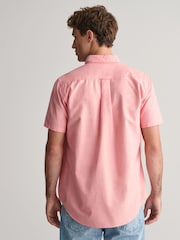 GANT Pink Regular Fit Oxford Short Sleeve 100% Cotton Shirt - Image 2 of 6