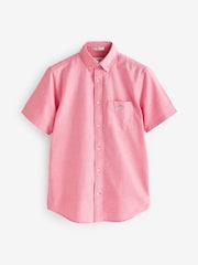 GANT Pink Regular Fit Oxford Short Sleeve 100% Cotton Shirt - Image 6 of 6