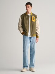 GANT Natural Lightweight Varsity Jacket - Image 3 of 7