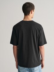 GANT Black 100% Cotton Washed Graphic T-Shirt - Image 2 of 4